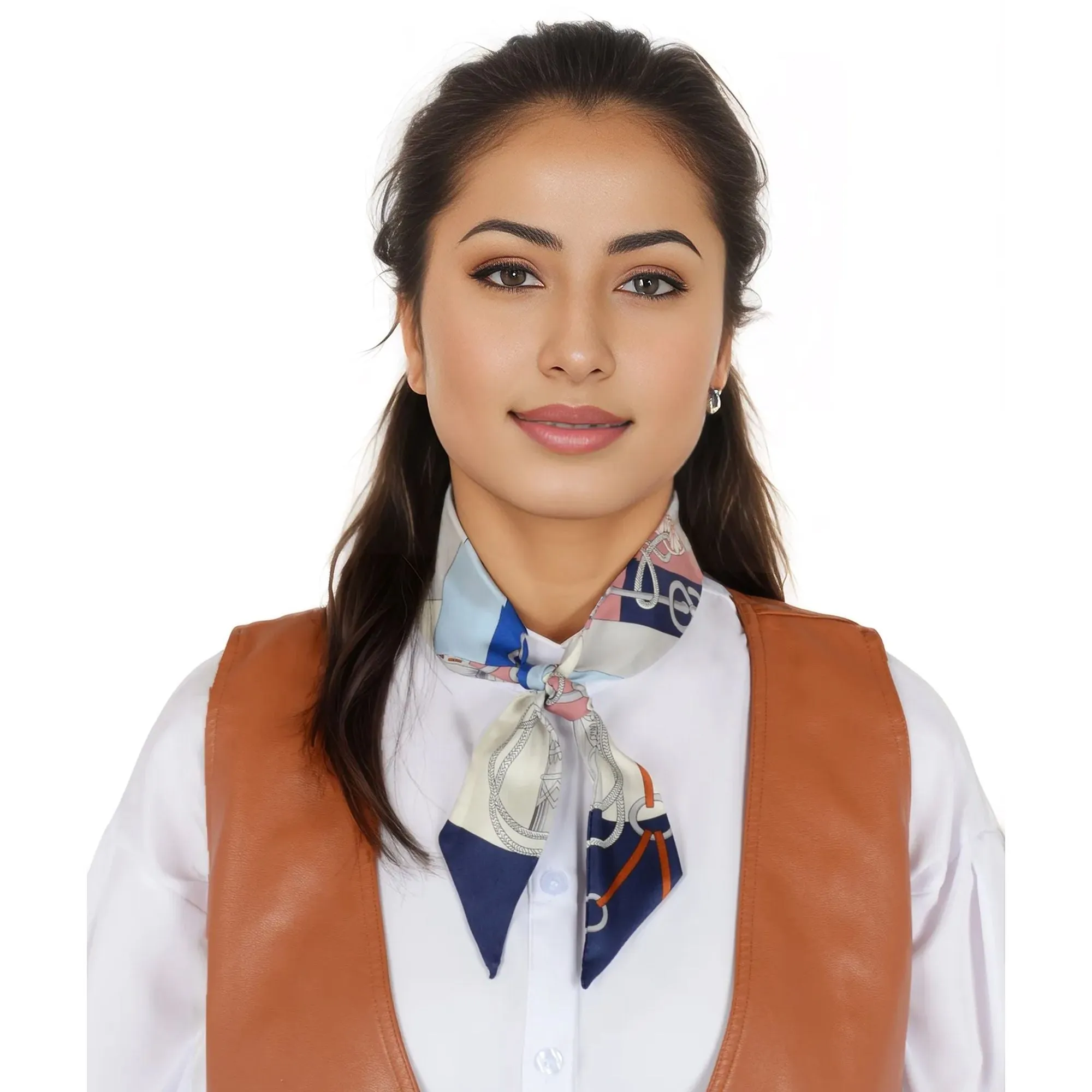 Alilang 100% Mulberry Silk Versatile Scarf Ribbon Head Hair Handbag Purse Neckerchief Skinny Scarf Belt for Women 3.86 x 1.97 inch