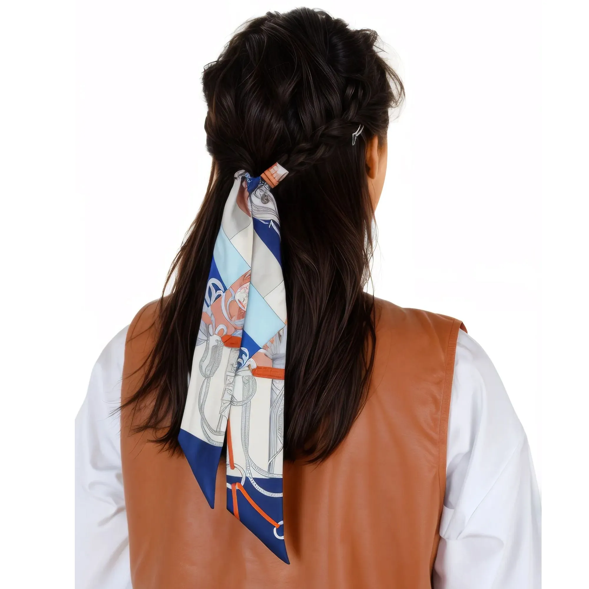 Alilang 100% Mulberry Silk Versatile Scarf Ribbon Head Hair Handbag Purse Neckerchief Skinny Scarf Belt for Women 3.86 x 1.97 inch