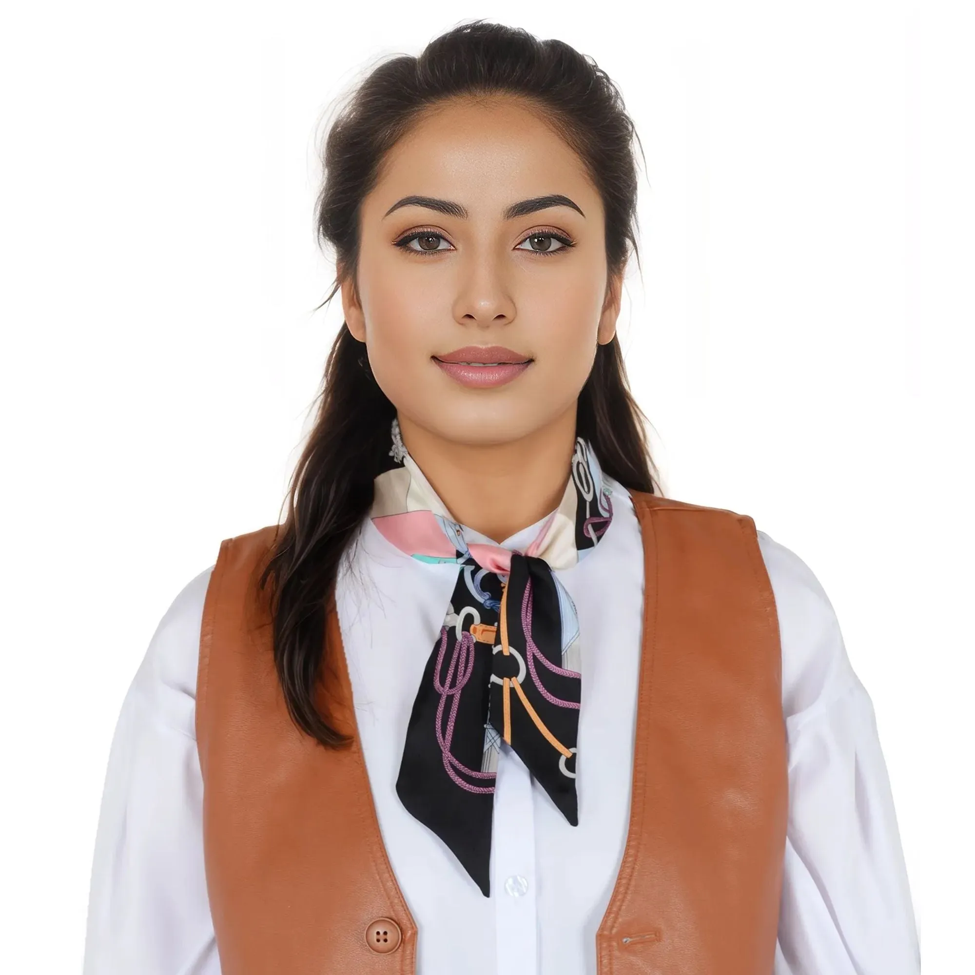 Alilang 100% Mulberry Silk Versatile Scarf Ribbon Head Hair Handbag Purse Neckerchief Skinny Scarf Belt for Women 3.86 x 1.97 inch