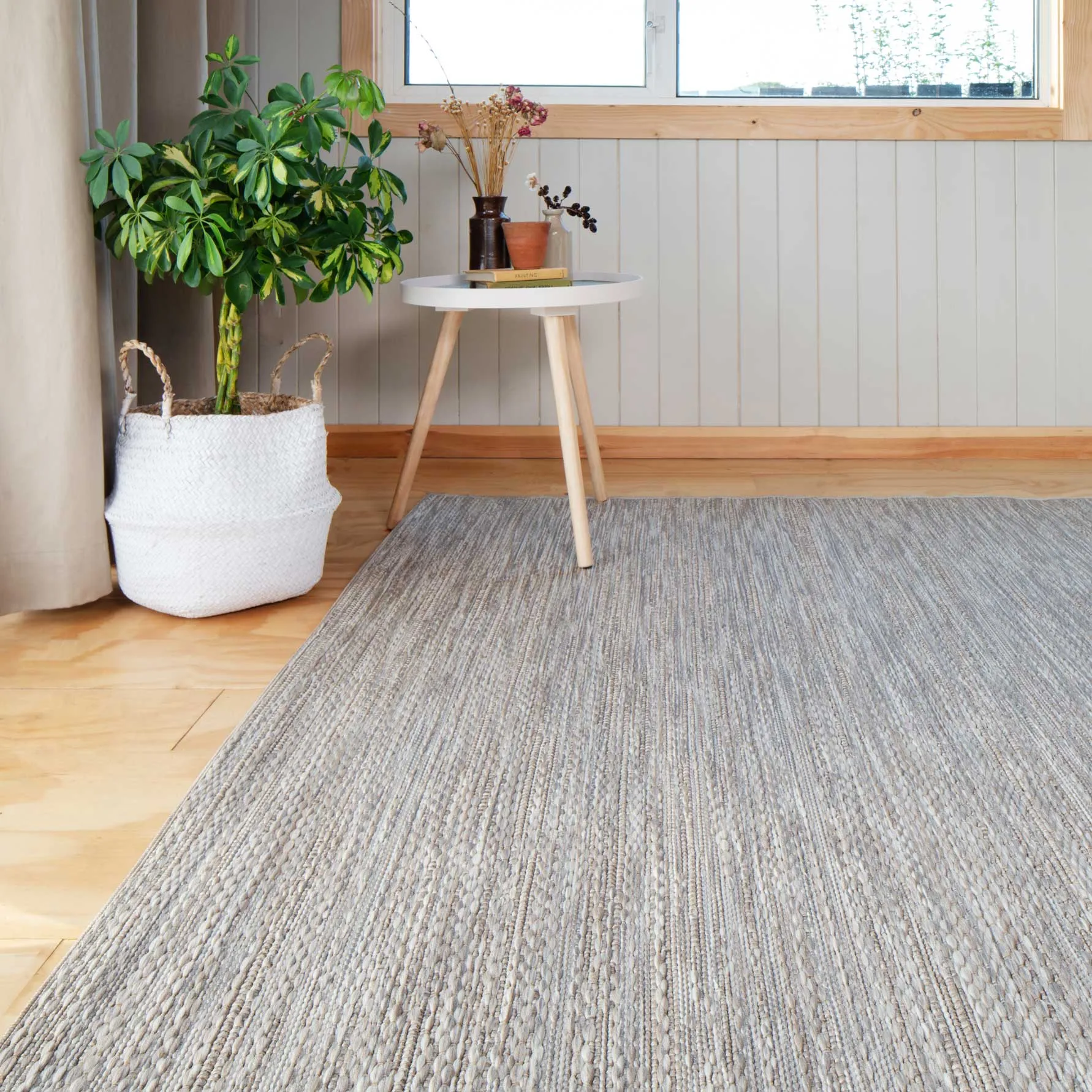 Beige Mottled Flatweave Indoor Outdoor Area Rug - Dusk