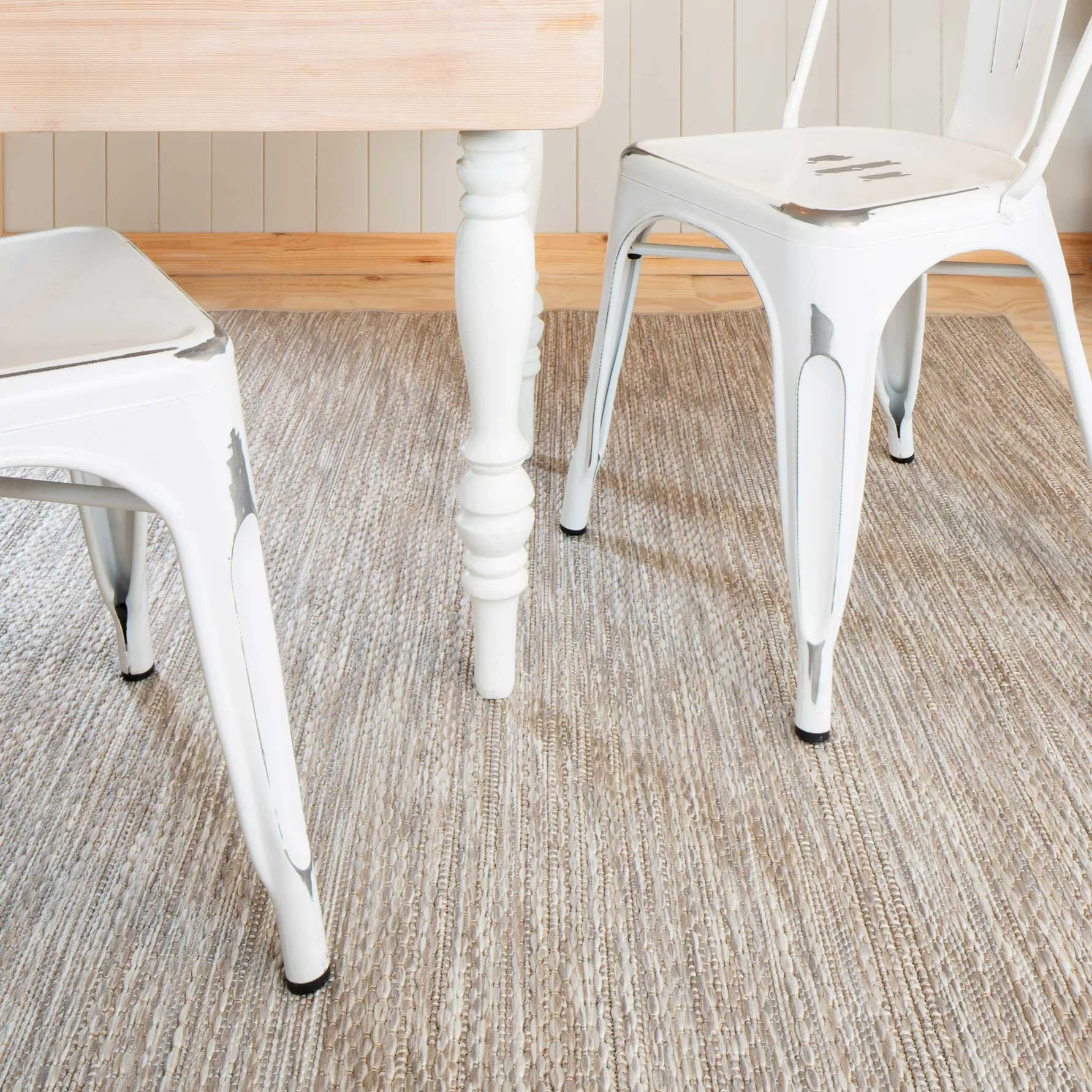 Beige Mottled Flatweave Indoor Outdoor Area Rug - Dusk