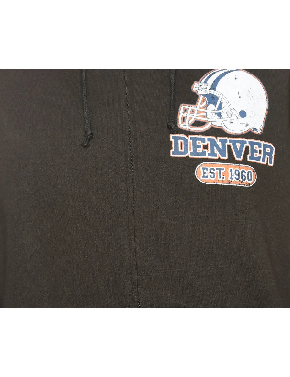 Black Denver Printed Hoodie - M