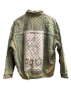 By Tooth and Claw Perforated Death Tarot Denim Jacket