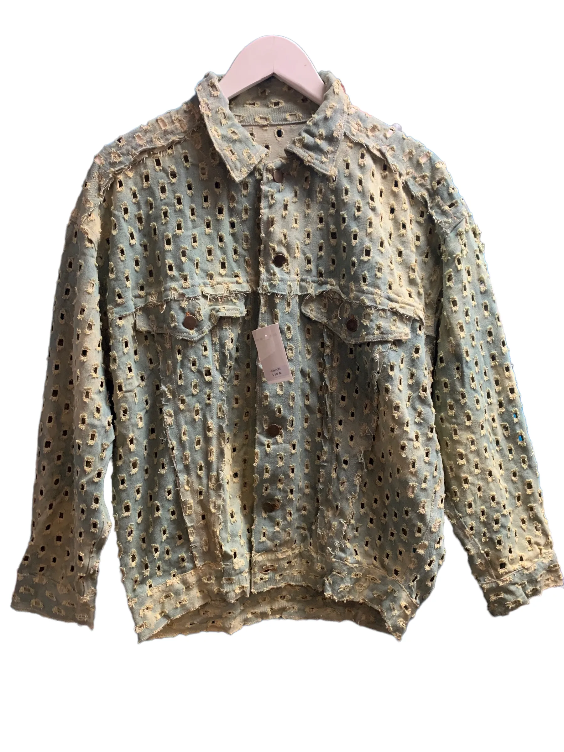 By Tooth and Claw Perforated Death Tarot Denim Jacket
