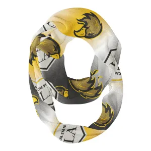 Cal State LA Golden Eagles All Over Logo Game Day Collegiate Women Ultra Soft Knit Infinity Scarf by Vive La Fete