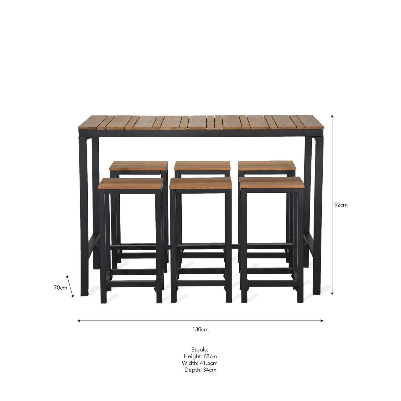 Camley Bar Table Set - Teak