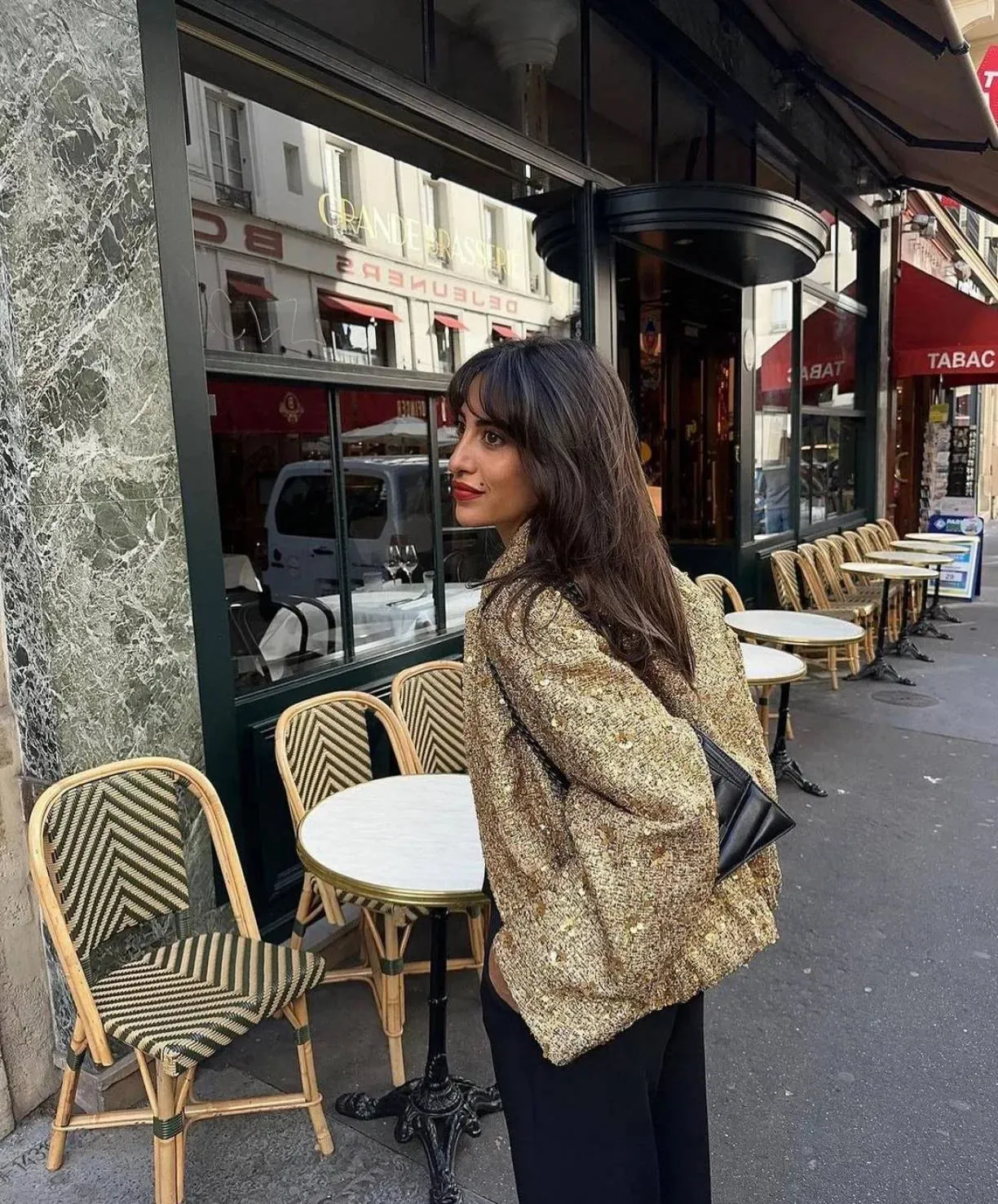 Chic long sleeves Sequined Bomber Jacket Fall coat