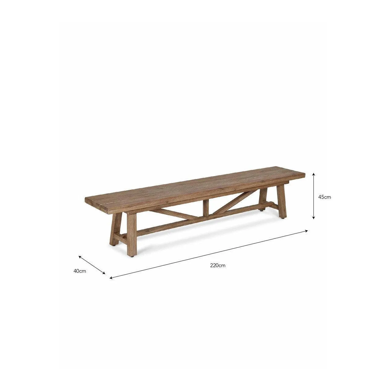 Chilford Solid Wood Bench | Large