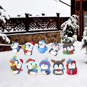 Christmas Penguins Yard Signs