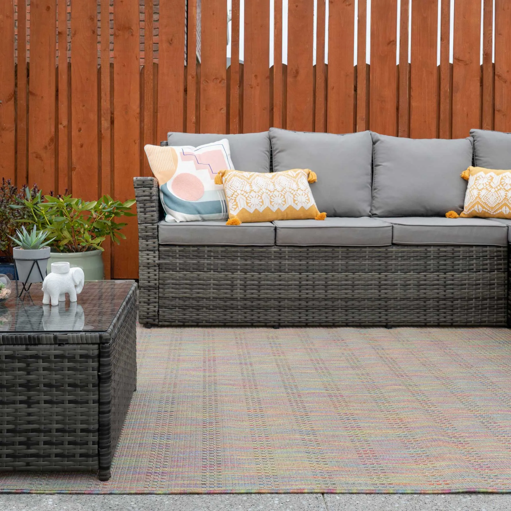 Colourful Mottled Indoor Outdoor Area Rug - Terrazza