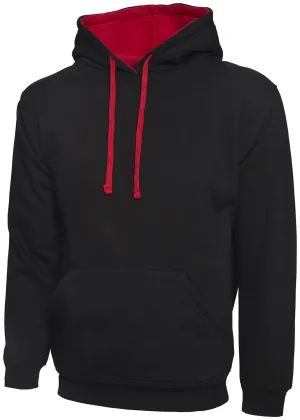 Contrast Hooded Sweatshirt  | Black/Red