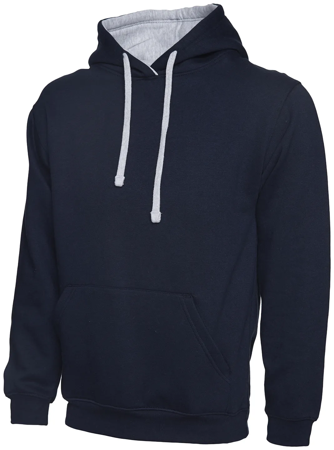 Contrast Hooded Sweatshirt  | Navy/Heather Grey