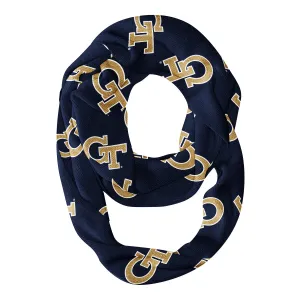 Georgia Tech Yellow Jackets All Over Logo Blue Infinity Scarf by Vive La Fete