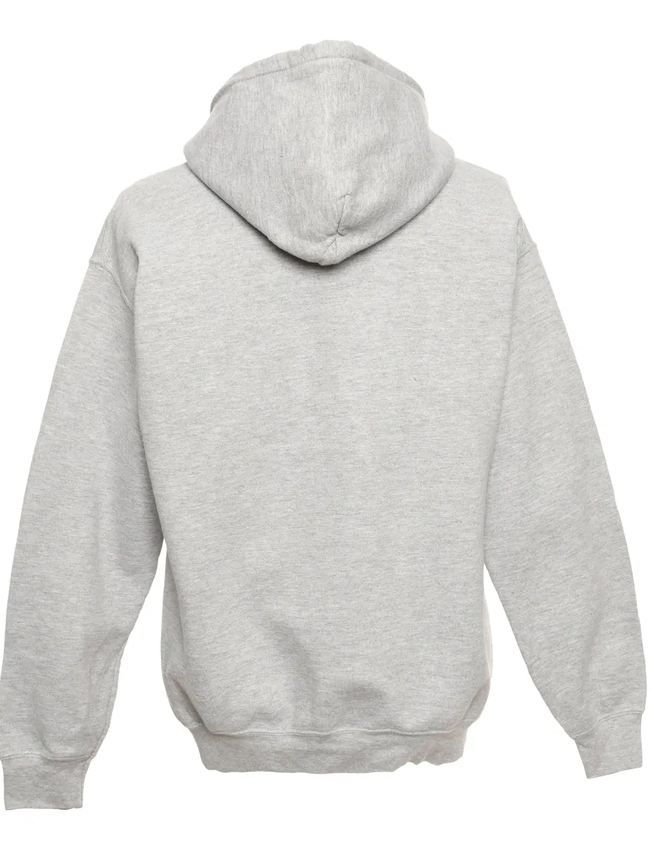 Gildan Grey Printed Hoodie - M