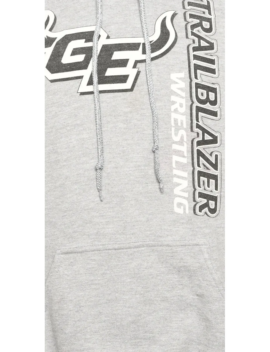 Gildan Grey Printed Hoodie - M
