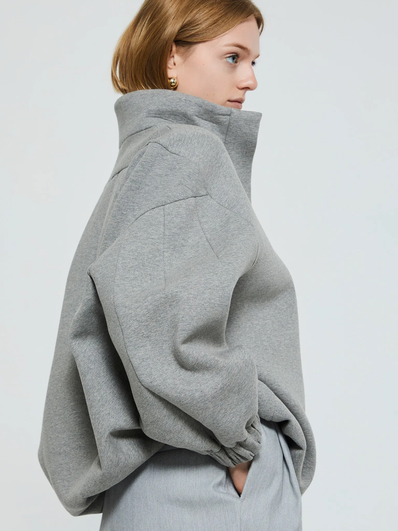 Huntas Sweatshirt in Grey Melange