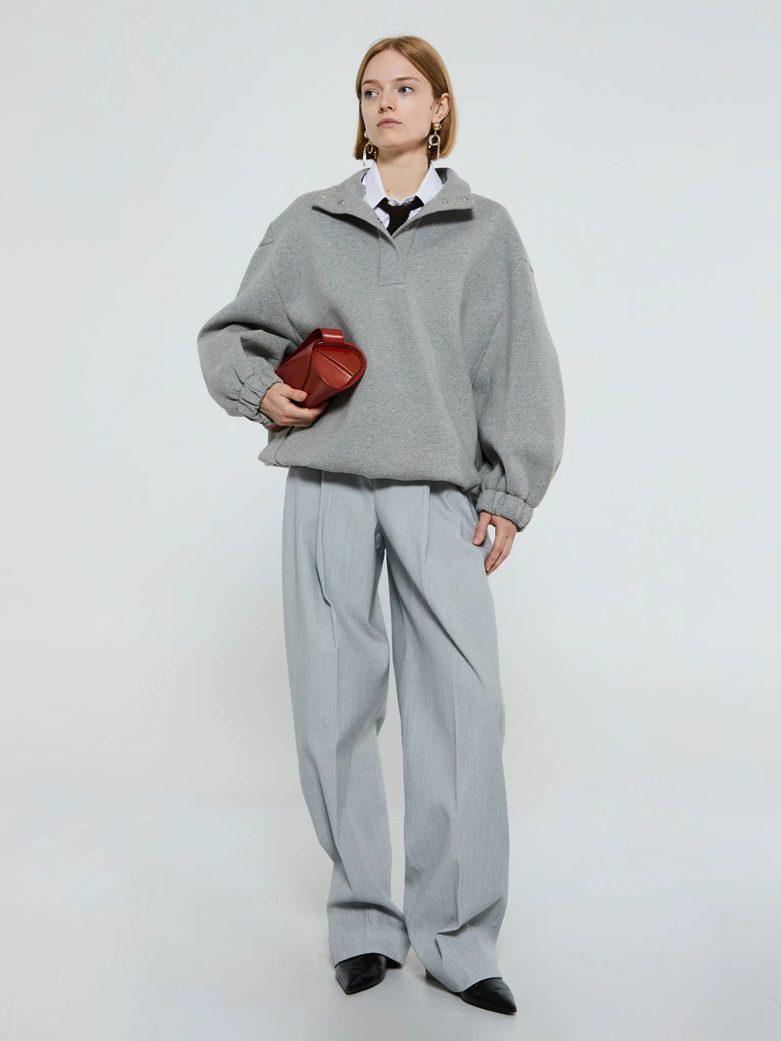 Huntas Sweatshirt in Grey Melange