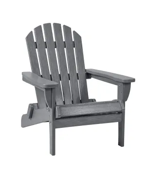 Keter Willoughby Folding Adirondack Chair: Weatherproof, Easy Assembly, Gray.