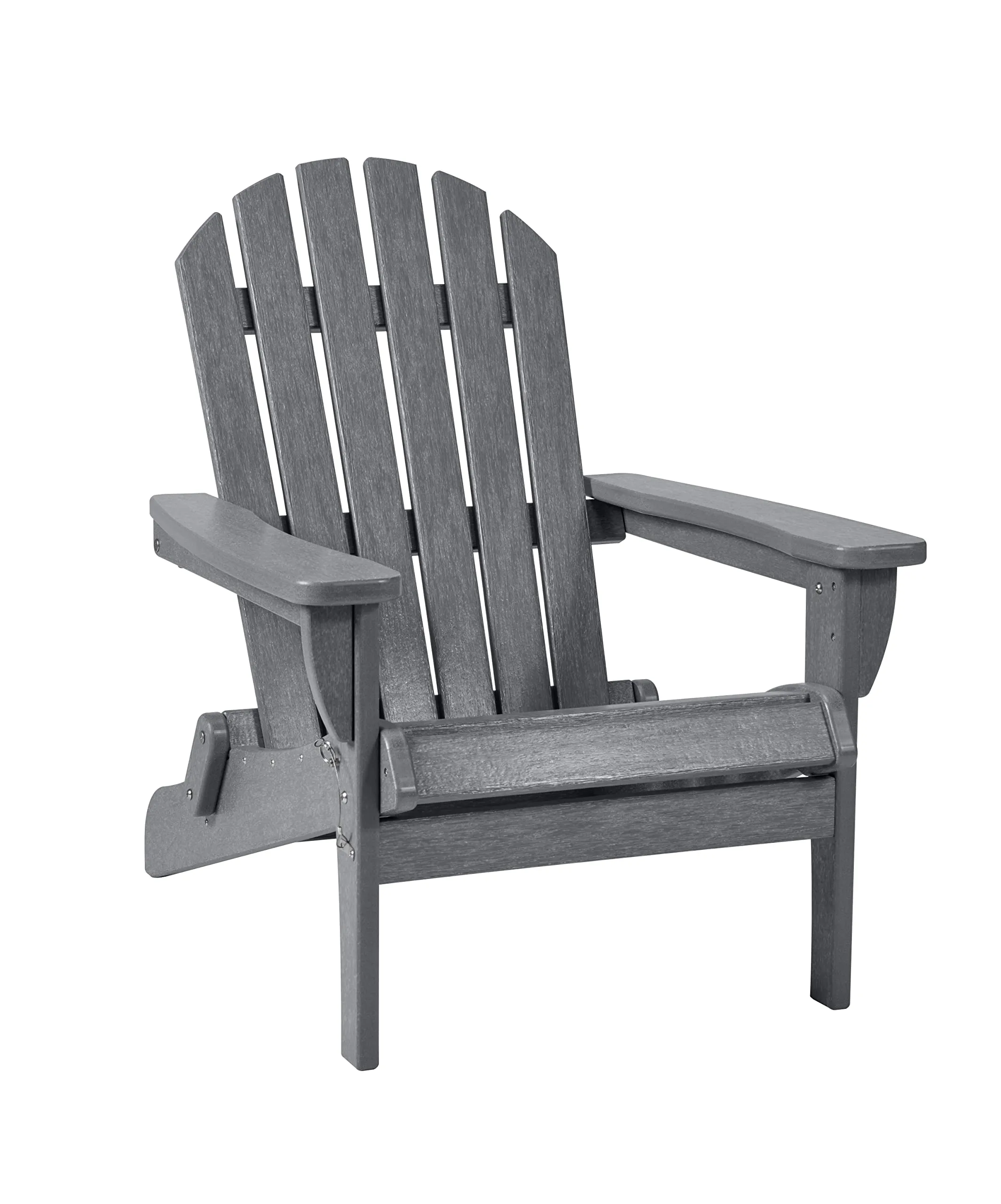 Keter Willoughby Folding Adirondack Chair: Weatherproof, Easy Assembly, Gray.
