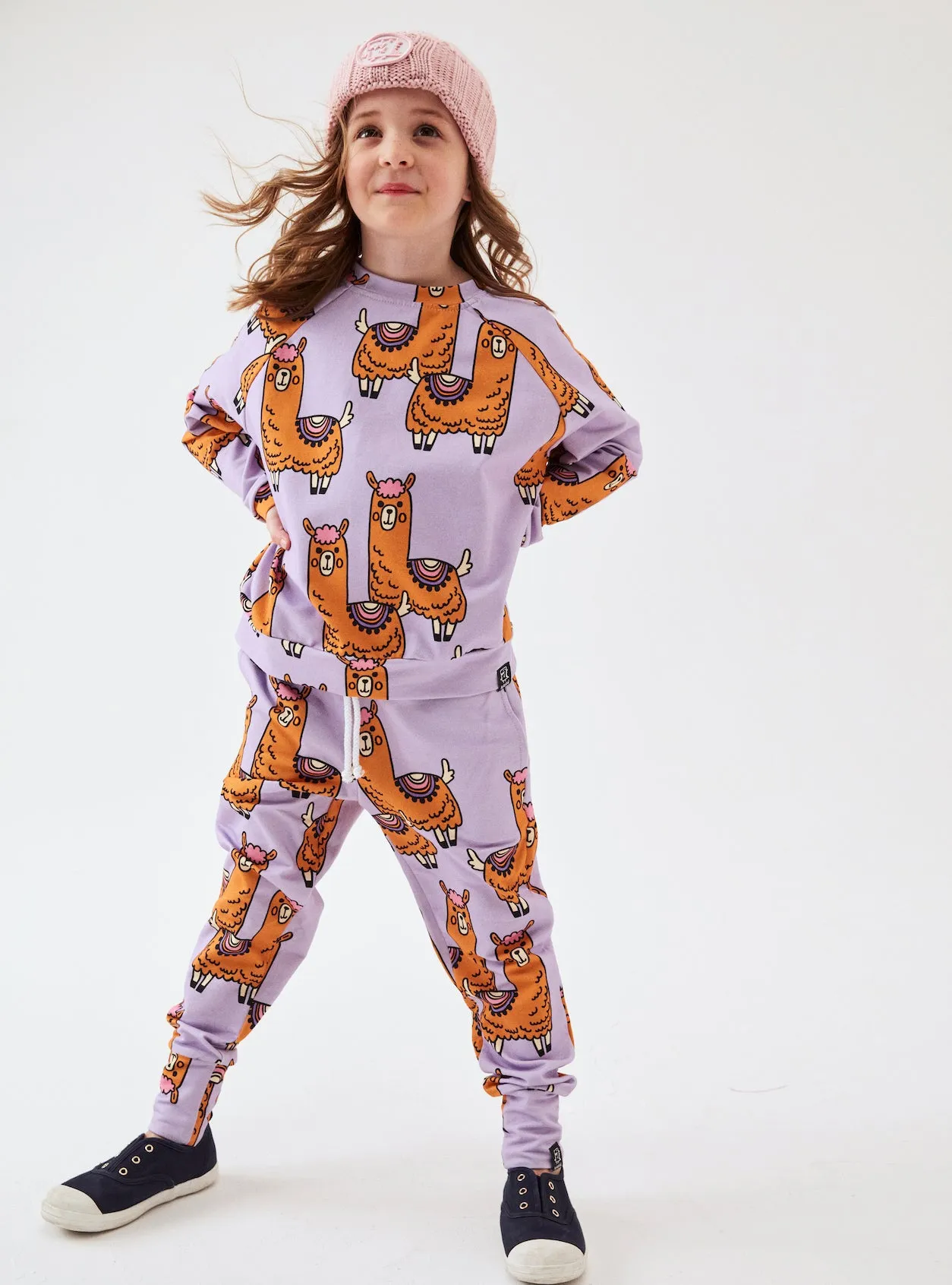 Kukukid Organic Sweatshirt - Violet Llama