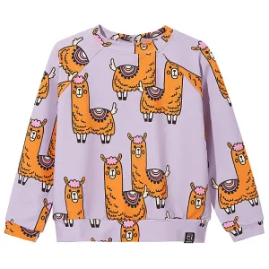 Kukukid Organic Sweatshirt - Violet Llama