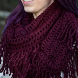 Lattice Tassel Infinity Scarf