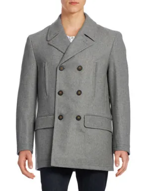 Lauren Ralph Lauren Mens Classic fit Luke Double Breasted Peacoat Coat 42 R Grey