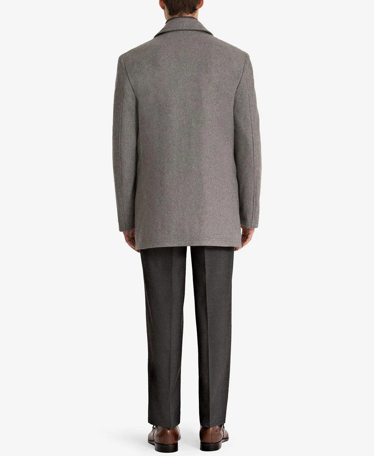 Lauren Ralph Lauren Mens Classic fit Luke Double Breasted Peacoat Coat 42 R Grey