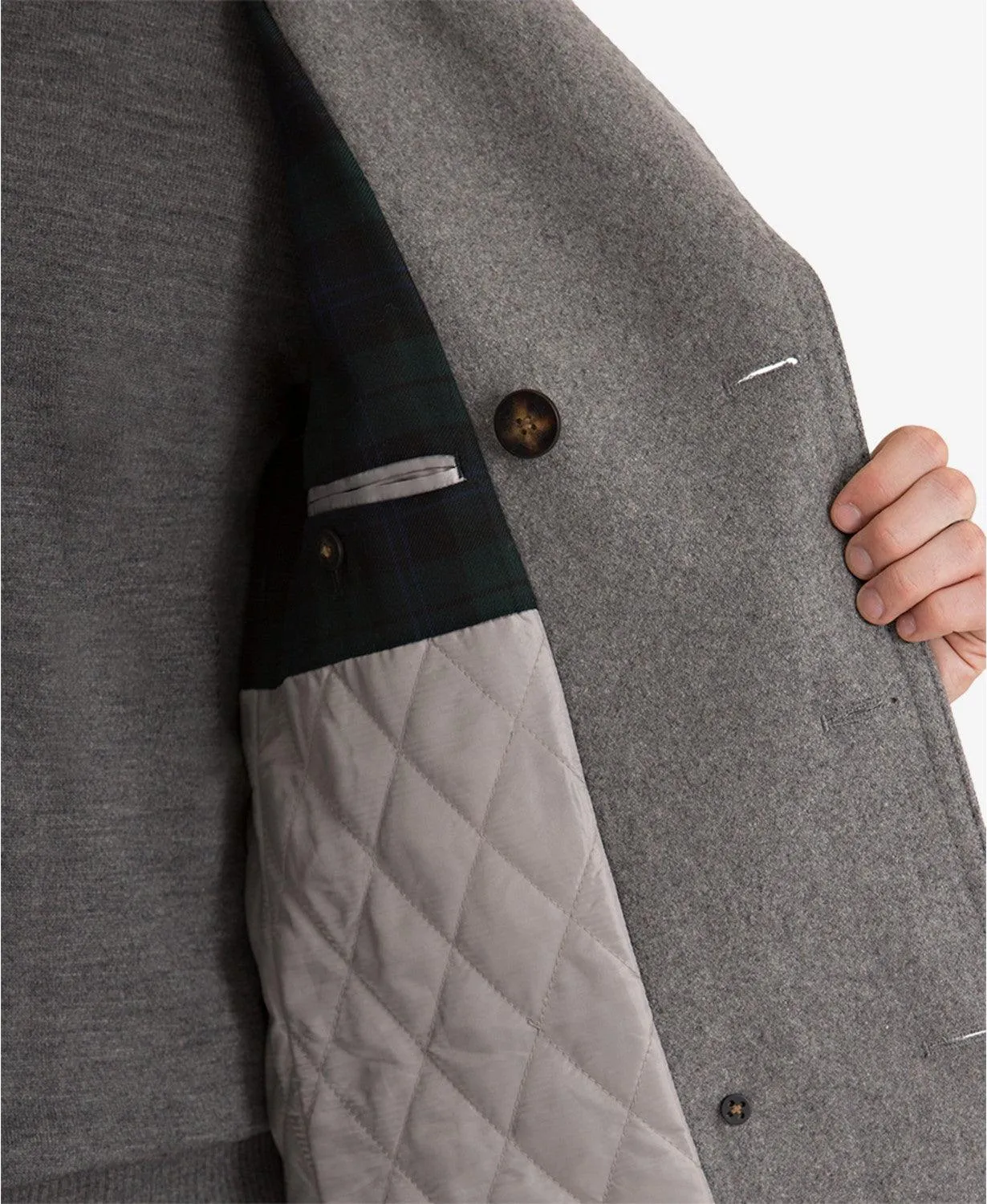 Lauren Ralph Lauren Mens Classic fit Luke Double Breasted Peacoat Coat 42 R Grey
