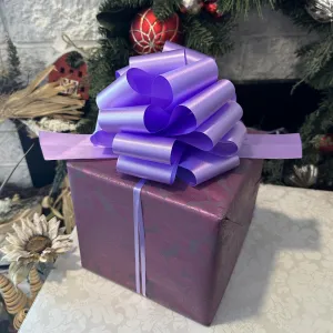Lavender Ribbon Christmas Pull Bows - 8" Wide, Set of 6