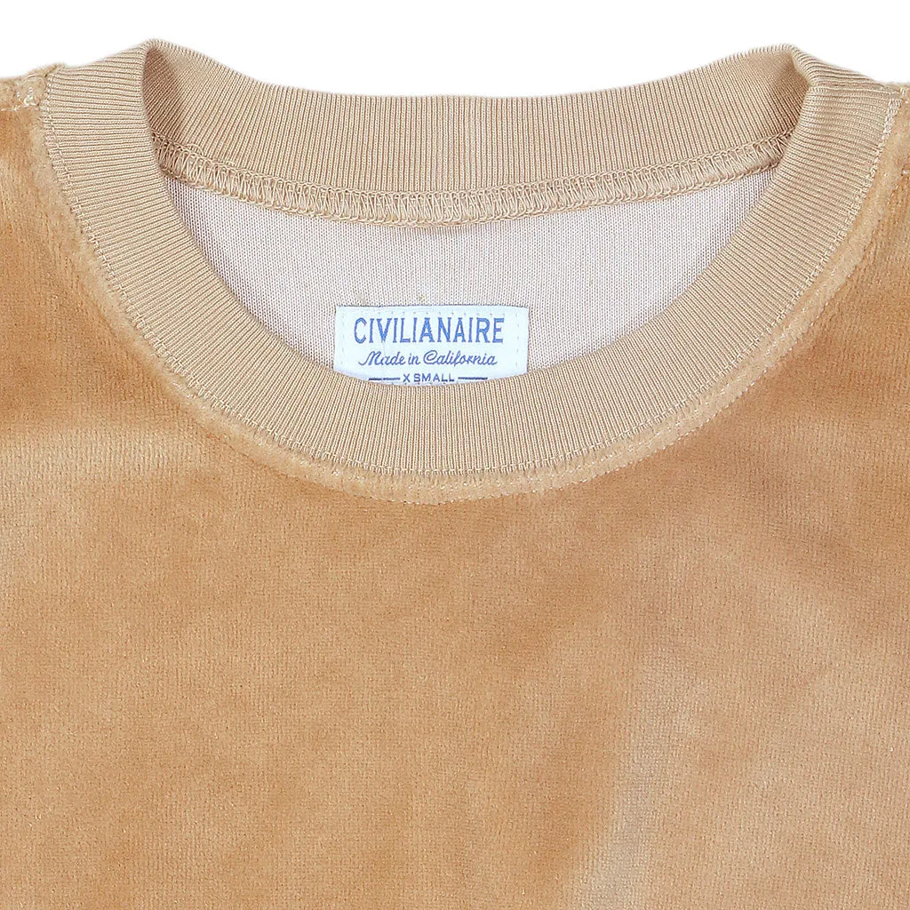 Long Sleeve Women's Crewneck Velour Sweatshirt - Kindling