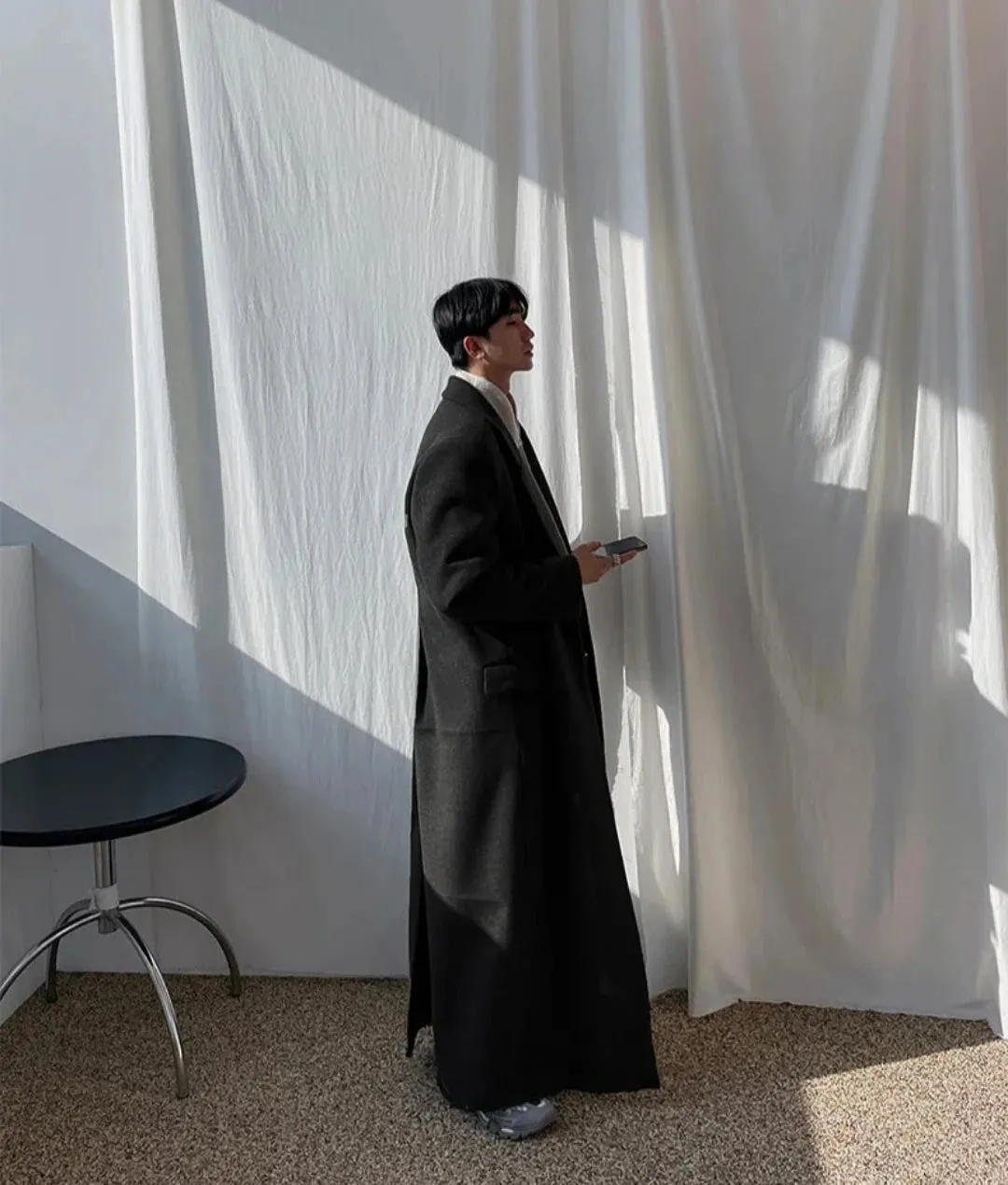 Men's Oversized Extra Long Wool Blend Coat