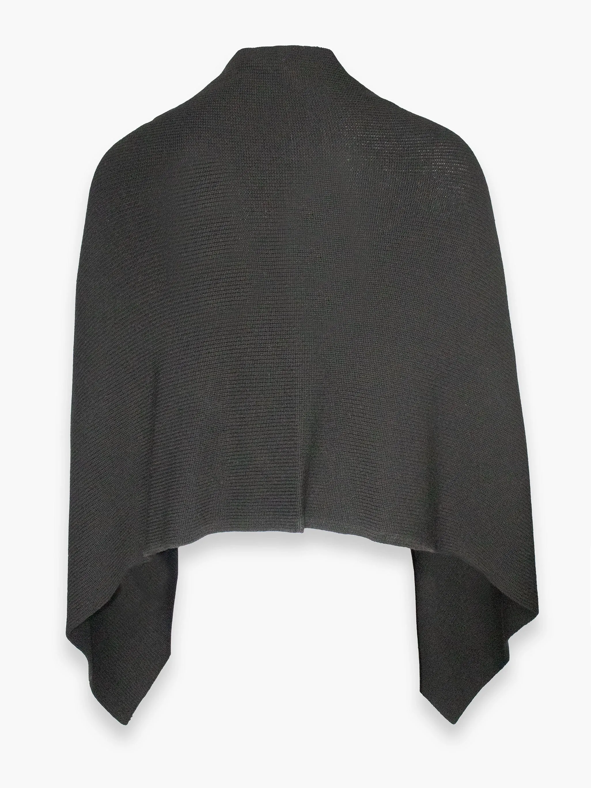 Merino Wool Black Poncho