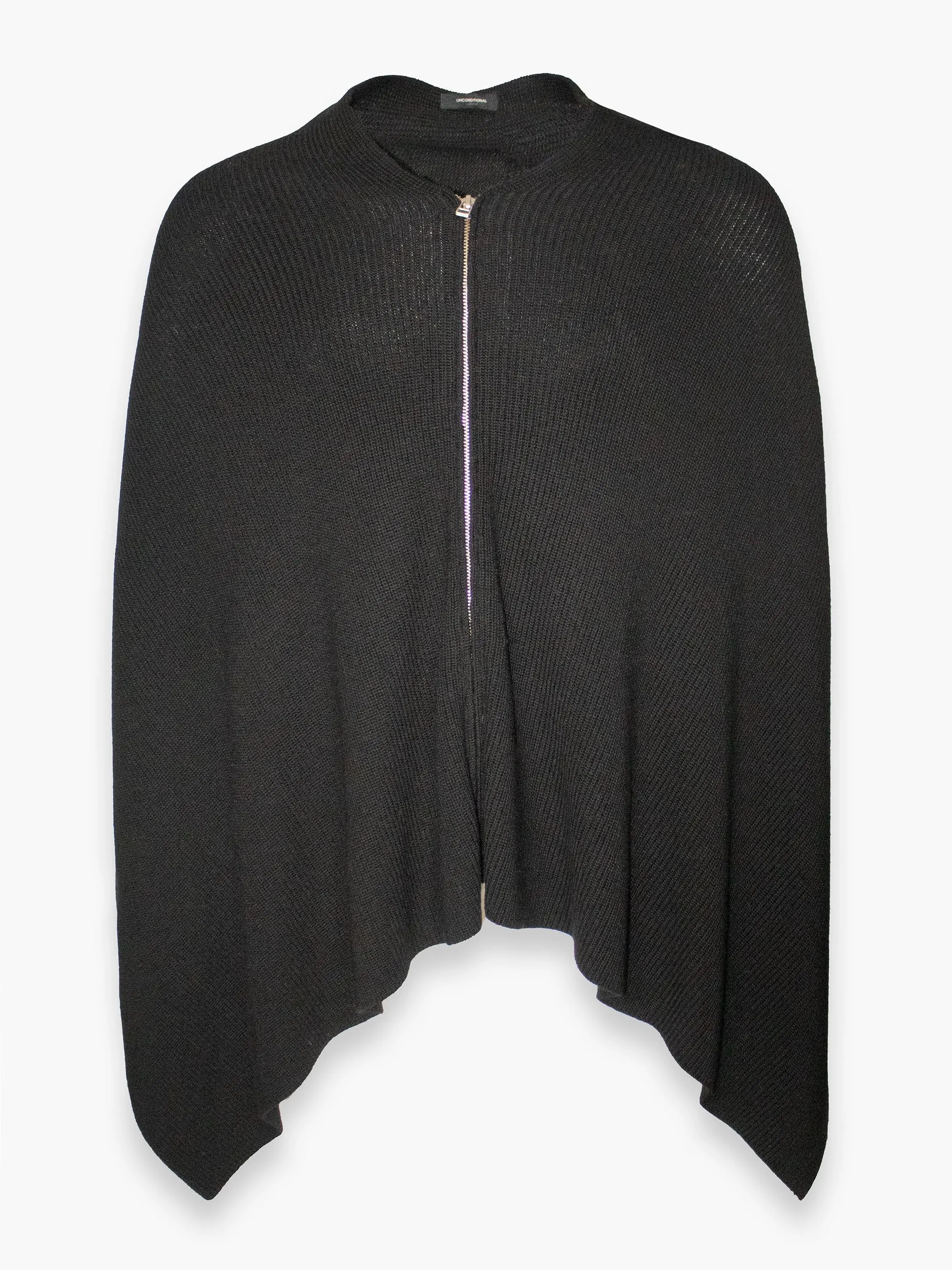 Merino Wool Black Poncho