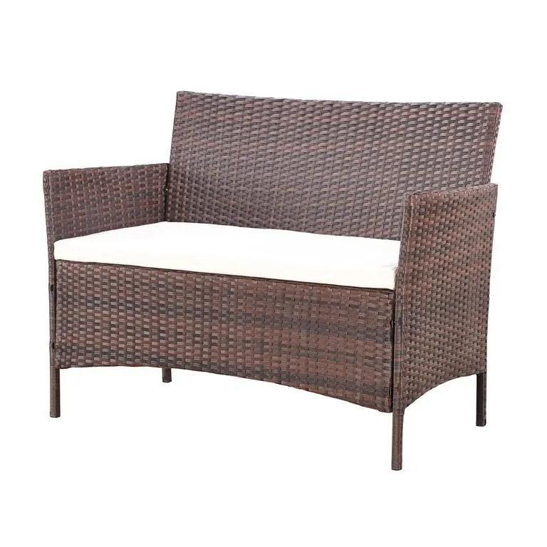 Newport Garden Rattan Lounge Set, Dark Brown