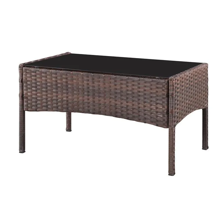 Newport Garden Rattan Lounge Set, Dark Brown