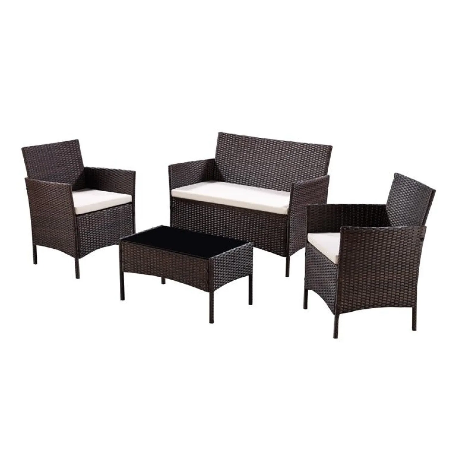 Newport Garden Rattan Lounge Set, Dark Brown