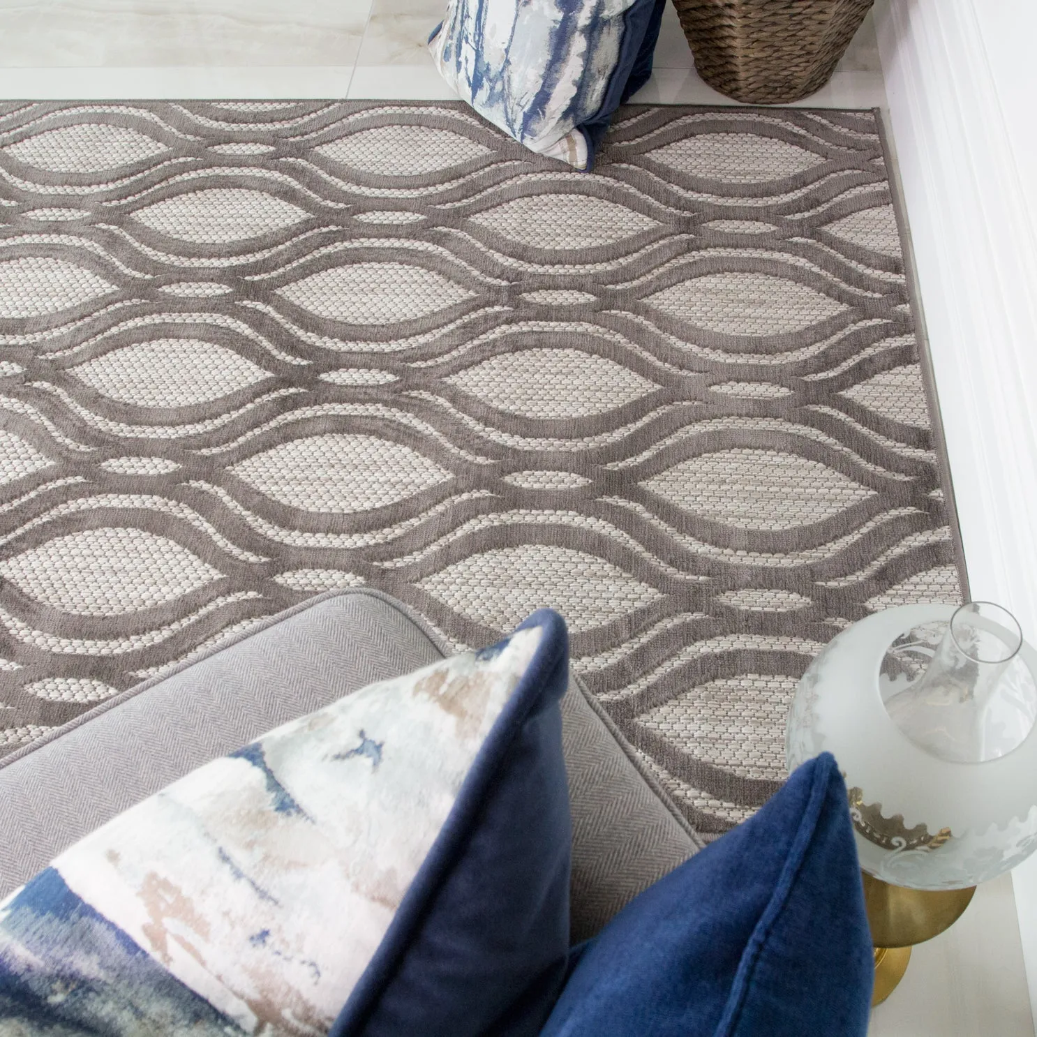 Outdoor Scandi Grey Rug - Marla