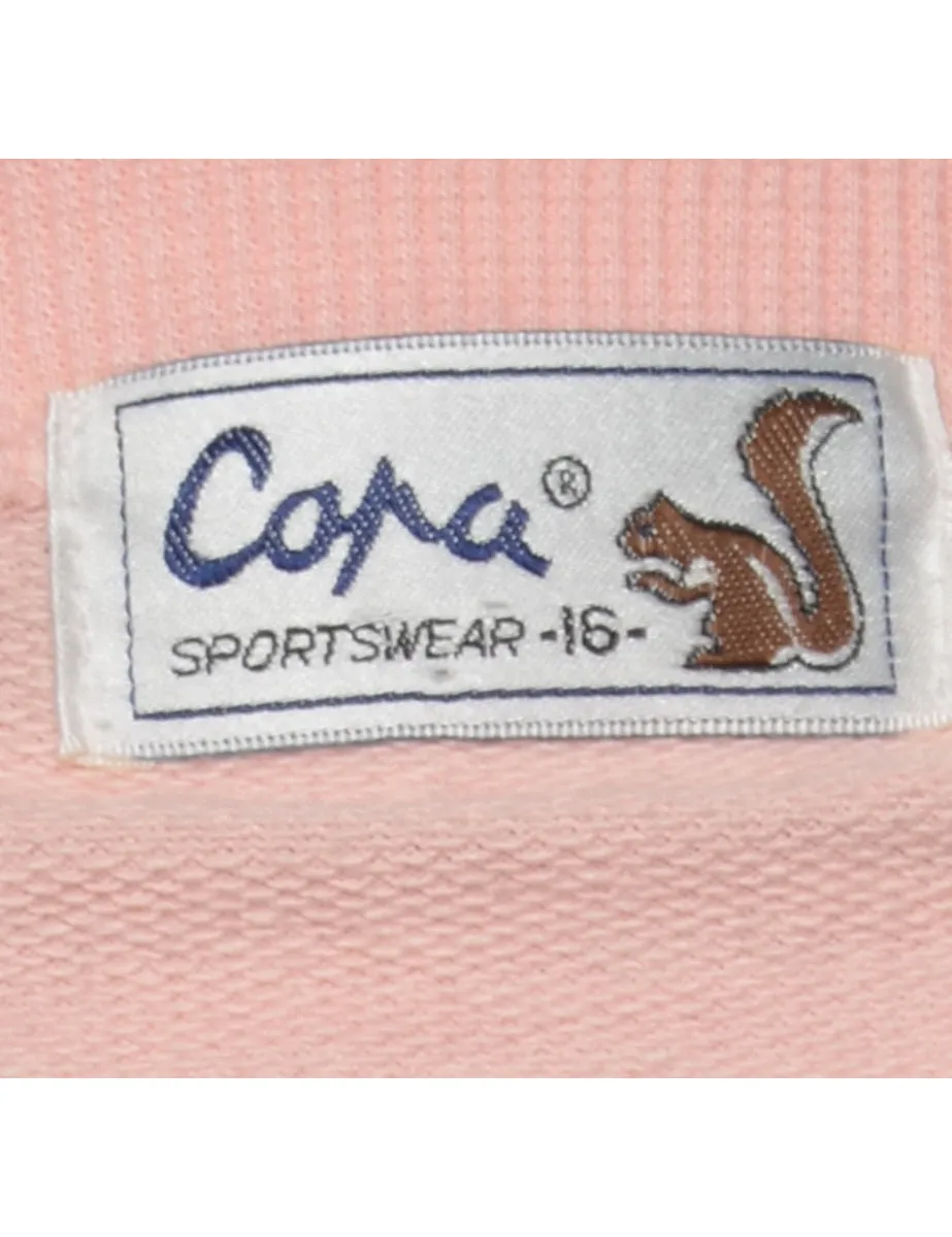 Pale Pink Plain Sweatshirt - S