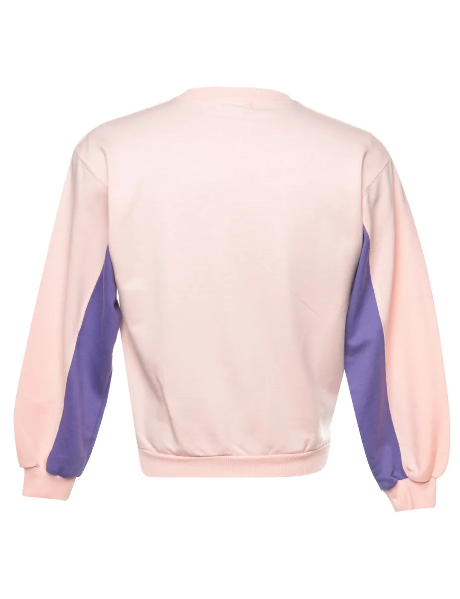 Pale Pink Plain Sweatshirt - S
