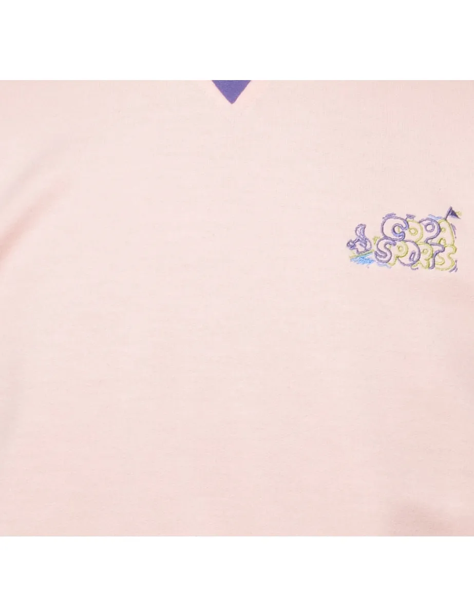 Pale Pink Plain Sweatshirt - S