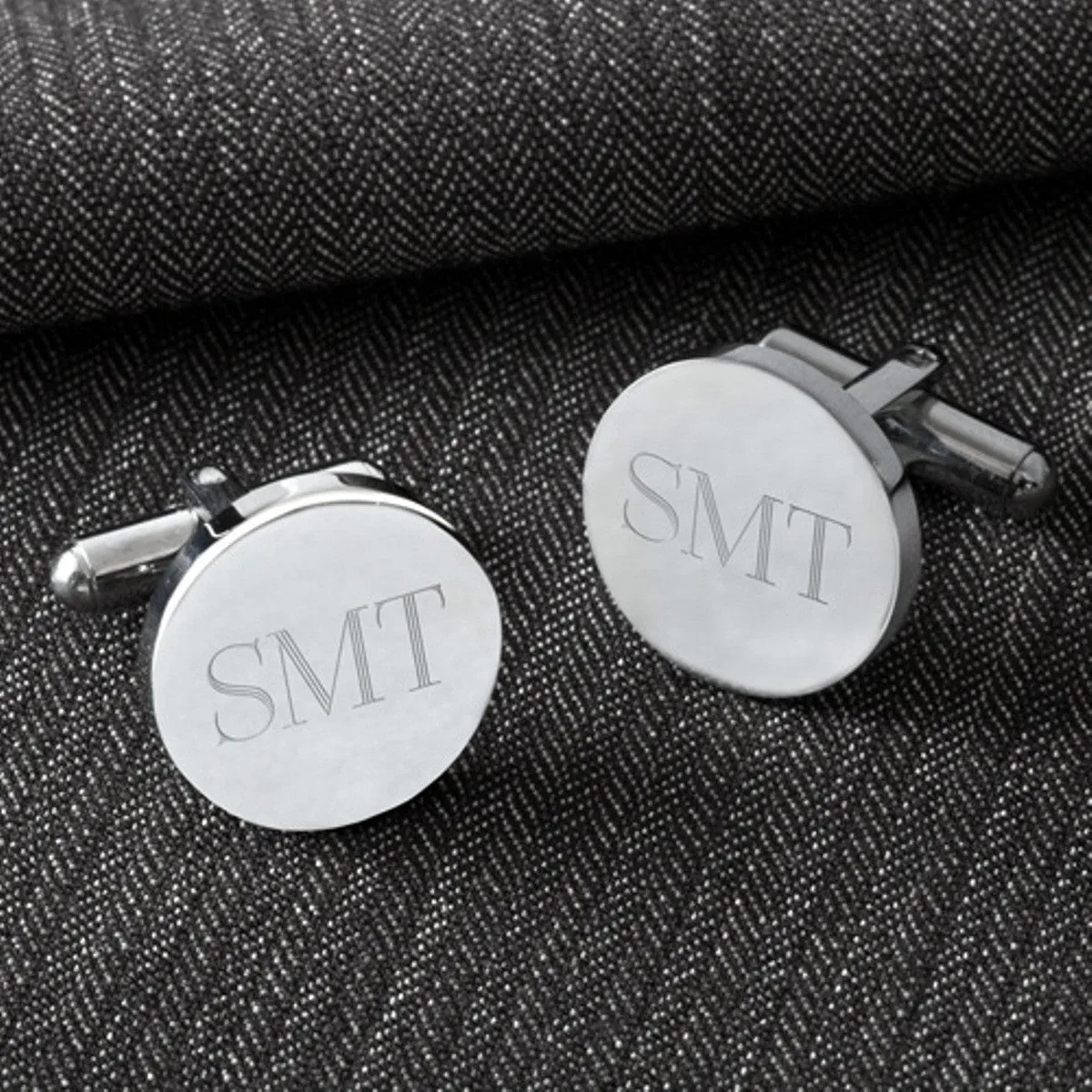 Personalized Classic Round Monogram Cufflinks