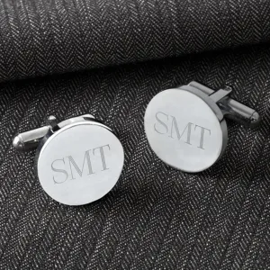 Personalized Classic Round Monogram Cufflinks