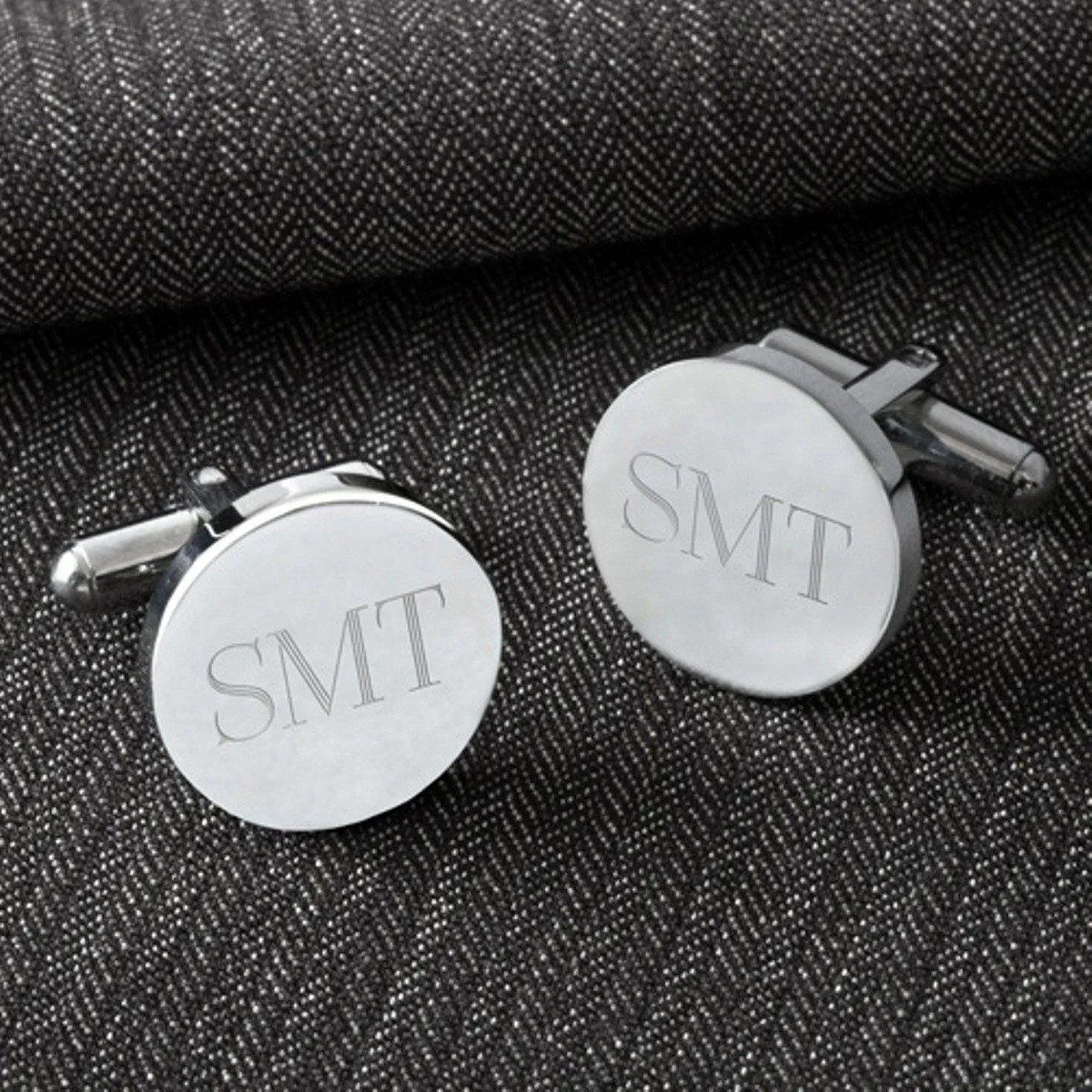 Personalized Classic Round Monogram Cufflinks