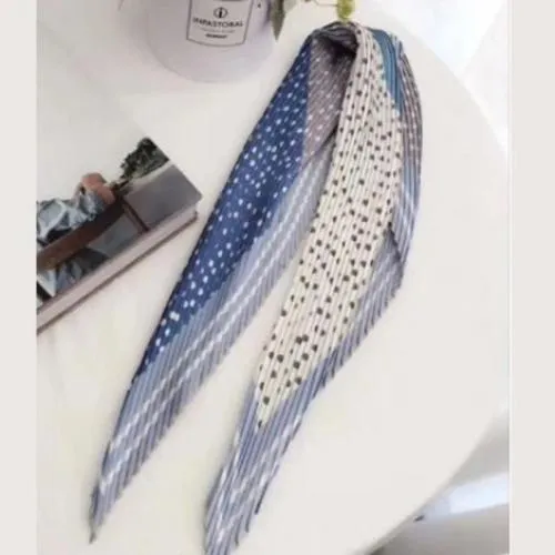 Pleated Polka Dot Dia Scarf