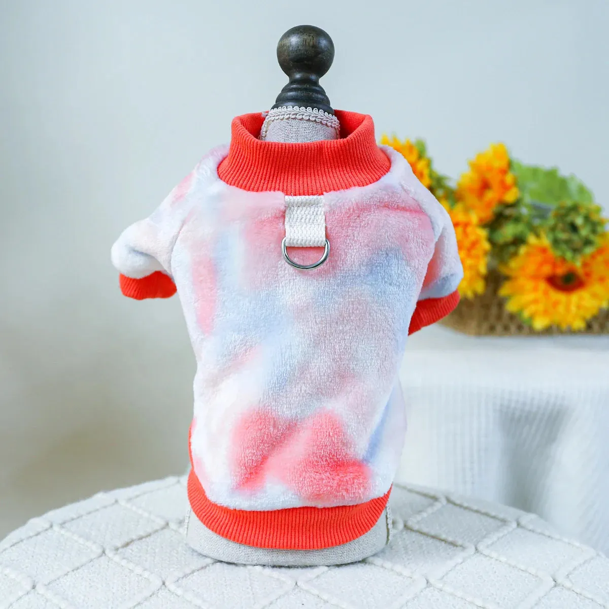 Plush Haven Collection: Autumn and Winter Warm Pink Pullover - Plush Thickened Pet Clothing with Drawstring Buckle for Small to Medium Cats and Dogs