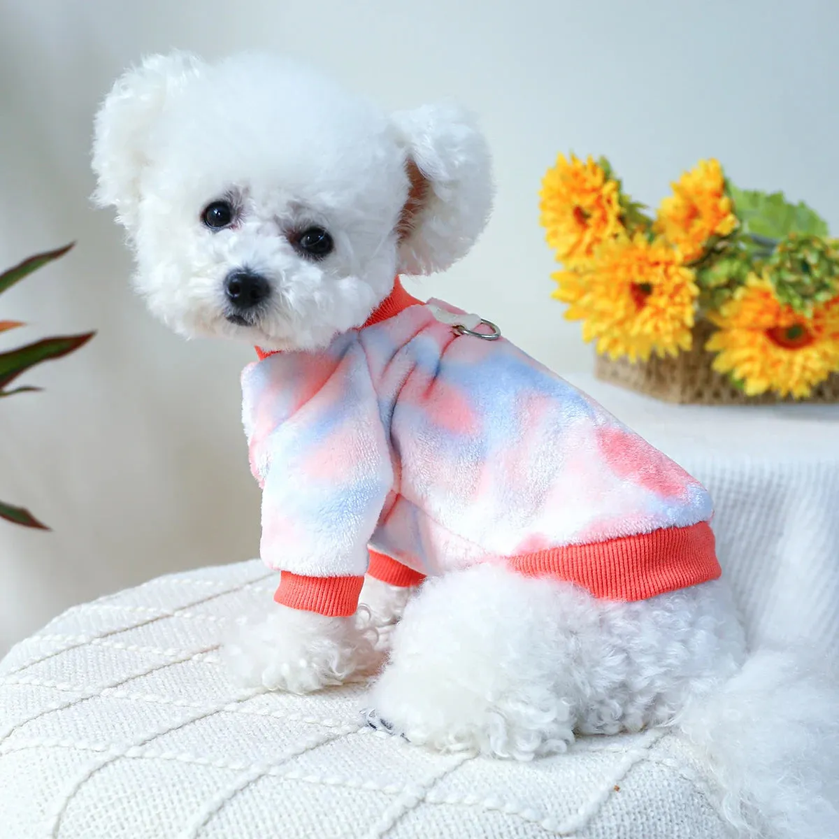 Plush Haven Collection: Autumn and Winter Warm Pink Pullover - Plush Thickened Pet Clothing with Drawstring Buckle for Small to Medium Cats and Dogs