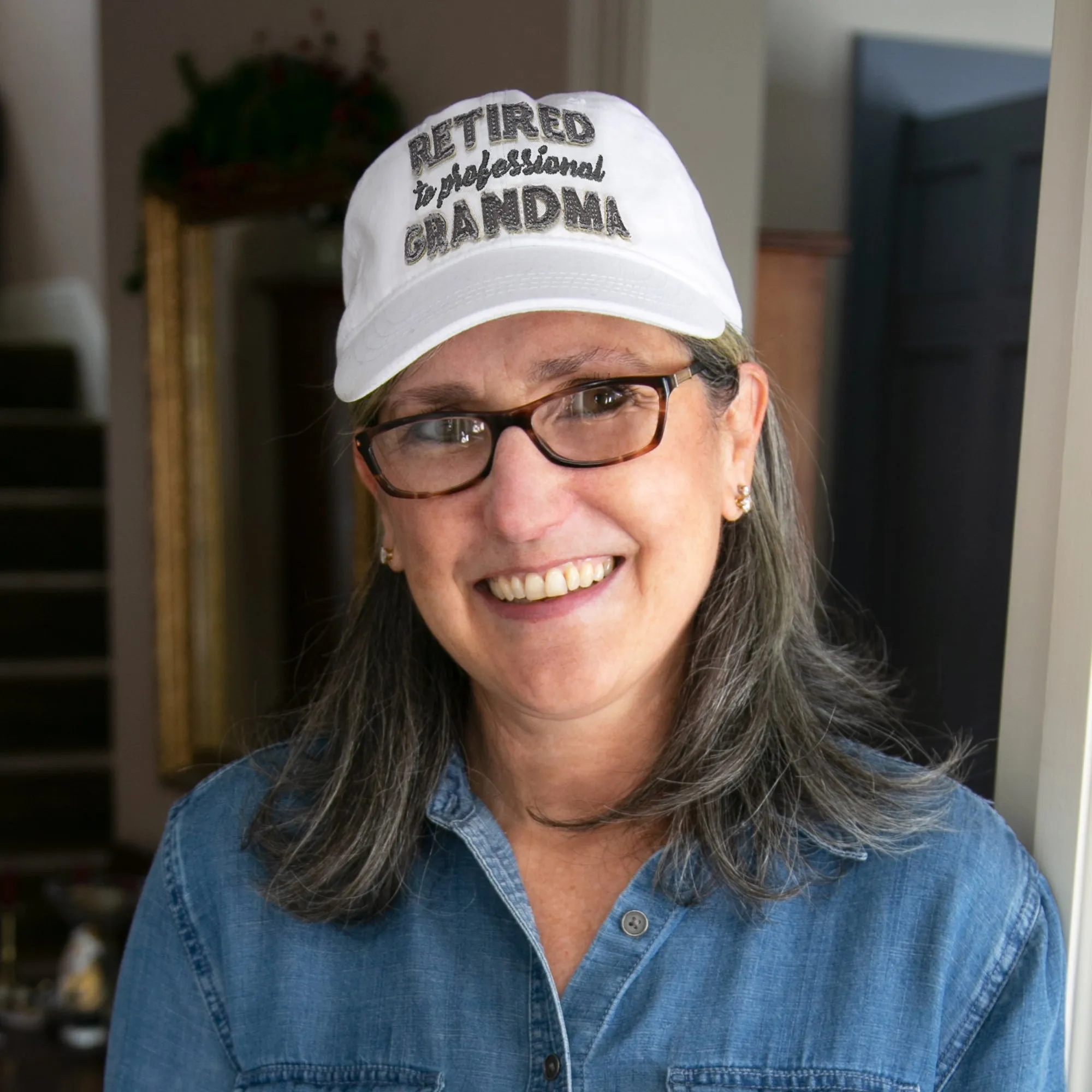 Professional Grandma White Adjustable Hat