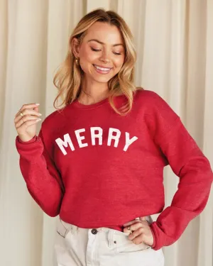 "Merry" Human Sweatshirt in Red (FINAL SALE)