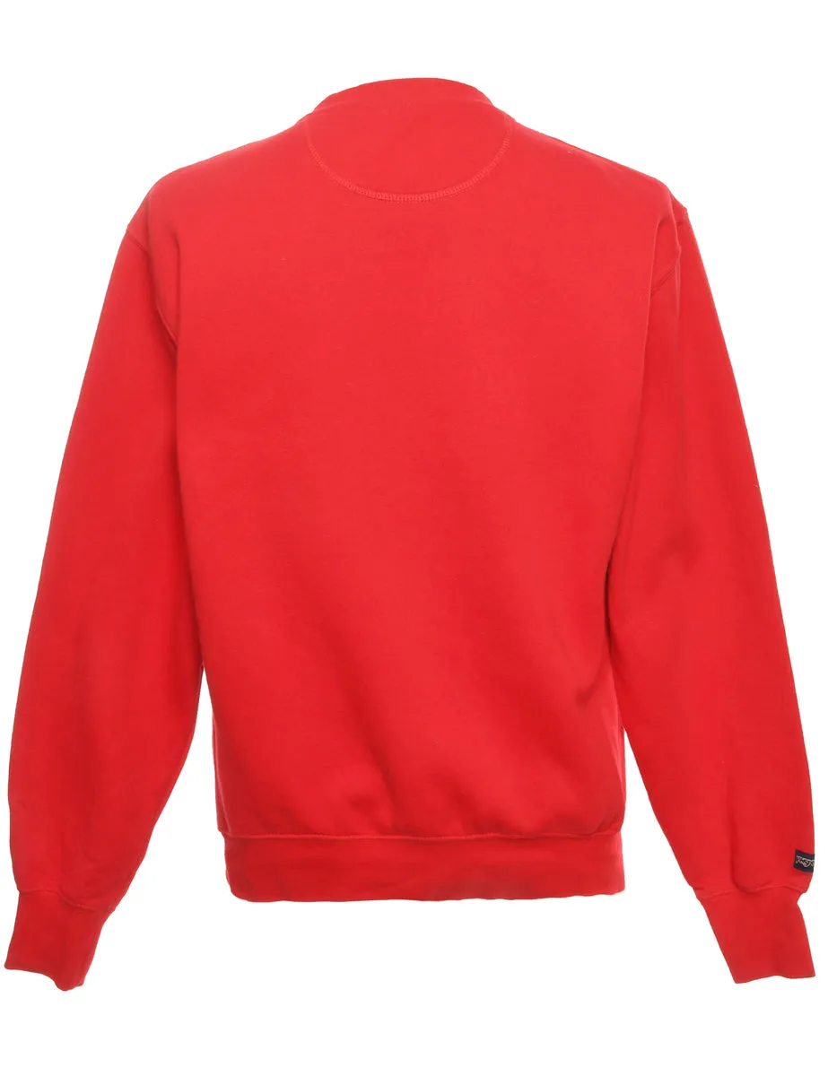Red Jansport Printed Sweatshirt - L